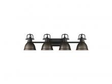  3602-BA4 BLK-RBZ - Duncan 4-Light Bath Vanity in Matte Black with Rubbed Bronze